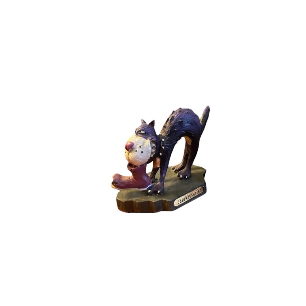 Icelandic Yule Lads Jolakotturinn Christmas Cat Figurine in Box‎ Folklore Decor